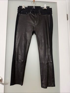 rag & bone Black real Leather Skinny Jeans